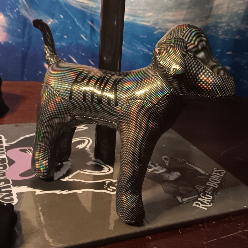Victoria’s Secret PINK Collectible Dog — Holographic Black Prismatic Plush